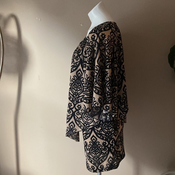 Christian Caliendo Tan Damask Mini Sleeveless Dress With Matching Cape Large - Picture 2 of 7